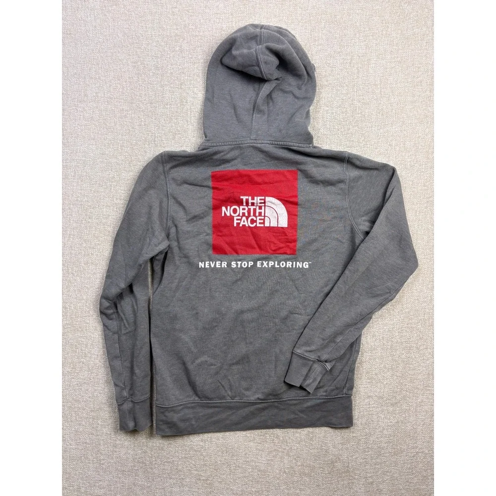 The North Face Mens Red Box Pullover Hoodie Charcoal Grey Small